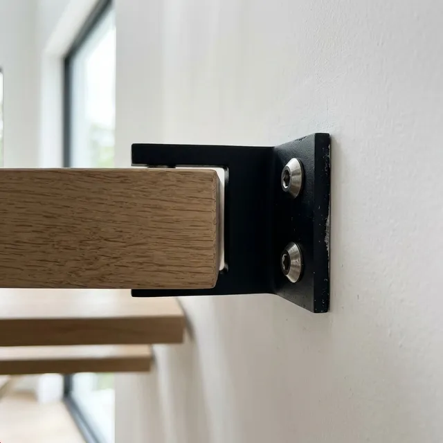 Detailed digital rendering of a custom floating staircase